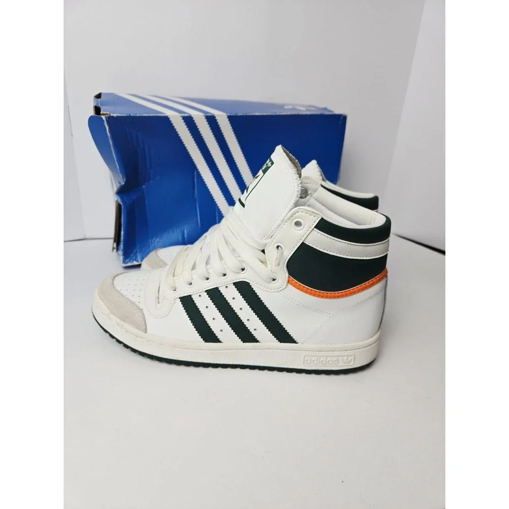 Adidas Top Ten Hi J shoes green orange youth size 6‎